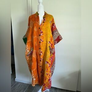 Kantha Women's Jacket with Button Detail